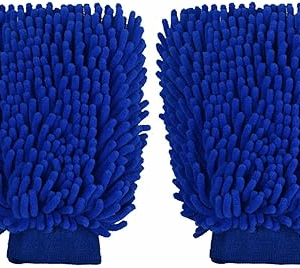 Microfiber Wash Mitt for Car/Bike Cleaning (Blue, Pack of 2)