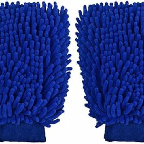 Microfiber Wash Mitt for Car/Bike Cleaning (Blue, Pack of 2)