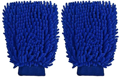 Microfiber Wash Mitt for Car/Bike Cleaning (Blue, Pack of 2)