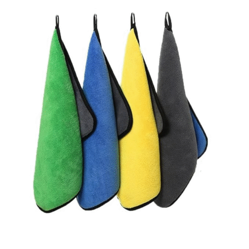 Dual-Sided Microfiber Towel for Car Cleaning (40cm x 40cm, 1 Pc)