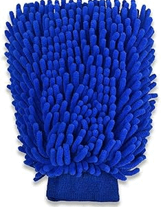 Double-Sided Microfiber Wash Mitt & Scratch-Free (Blue, 1 Pc)