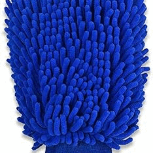 Double-Sided Microfiber Wash Mitt & Scratch-Free (Blue, 1 Pc)
