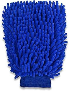 Double-Sided Microfiber Wash Mitt & Scratch-Free (Blue, 1 Pc)