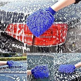 Microfiber Wash Mitt for Car/Bike Cleaning (Blue, Pack of 2) - Image 3
