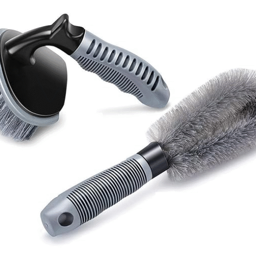 2 Pc Tire & Wheel Cleaning Brush Set for Vehicles (Rim & Hub)