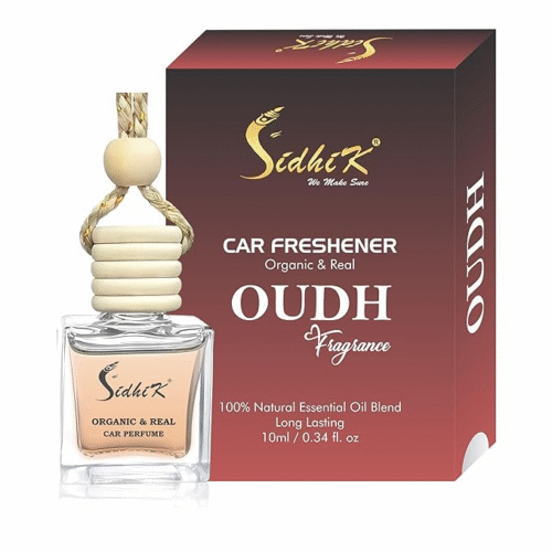 Hanging Car Air Freshener & Perfume Diffuser, Oudh Fragrance (10ml, Pack of 1)