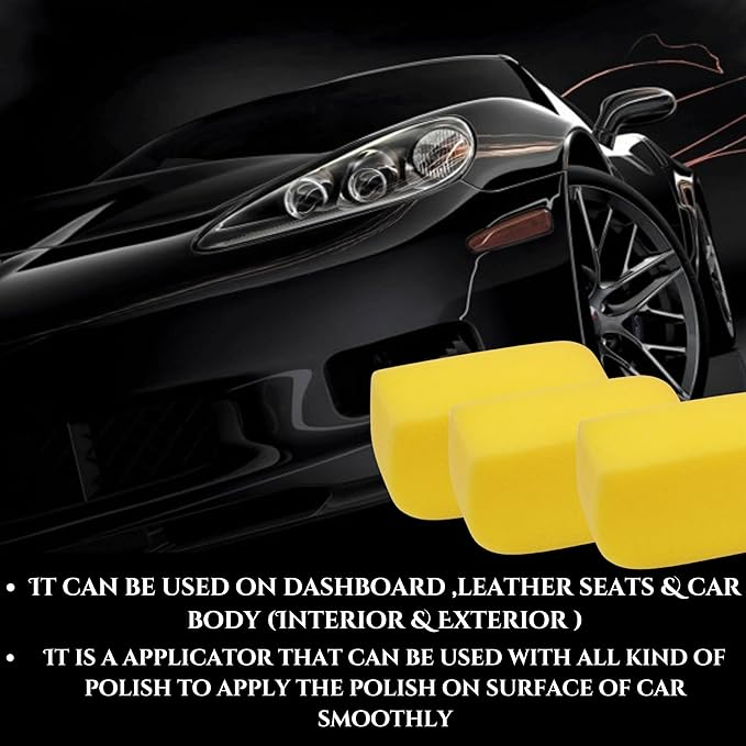 Car Yellow Sponge, Highly Absorbent & Durable (Pack of 2) - Image 3