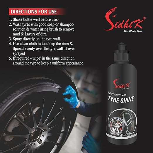 Tyre Polish Spray for Instant Shine & Protection, Non-Greasy Long-Lasting Gloss (500ml) - Image 2