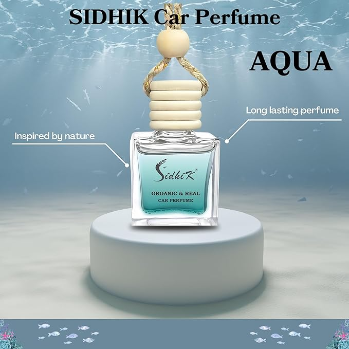Hanging Car Air Freshener & Perfume Diffuser, Aqua Fragrance (10ml, Pack of 1) - Image 2