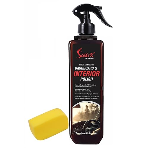 Car Dashboard Polish & Dresser, Restores Gloss & Protects from UV Rays (200ml with Sponge Pad)