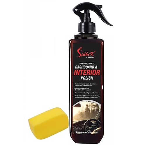 Car Dashboard Polish & Dresser, Restores Gloss & Protects from UV Rays (200ml with Sponge Pad)