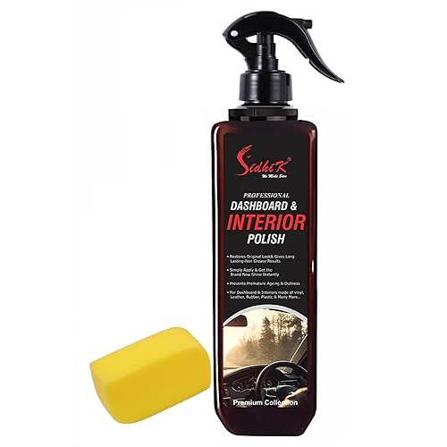 Car Dashboard Polish & Dresser, Restores Gloss & Protects from UV Rays (200ml with Sponge Pad)