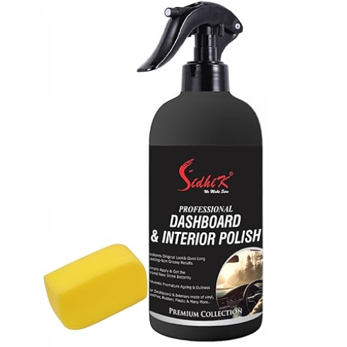 Car Dashboard Polish & Dresser, Restores Gloss & Protects from UV Rays (300ml with Sponge Pad)